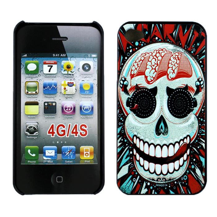 iPhone 4 4S Funky SKULL Design Hard Case (SKULL)